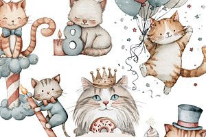 60 Cute Cat Clipart, an Animal Illustration by Pati Charm Studio