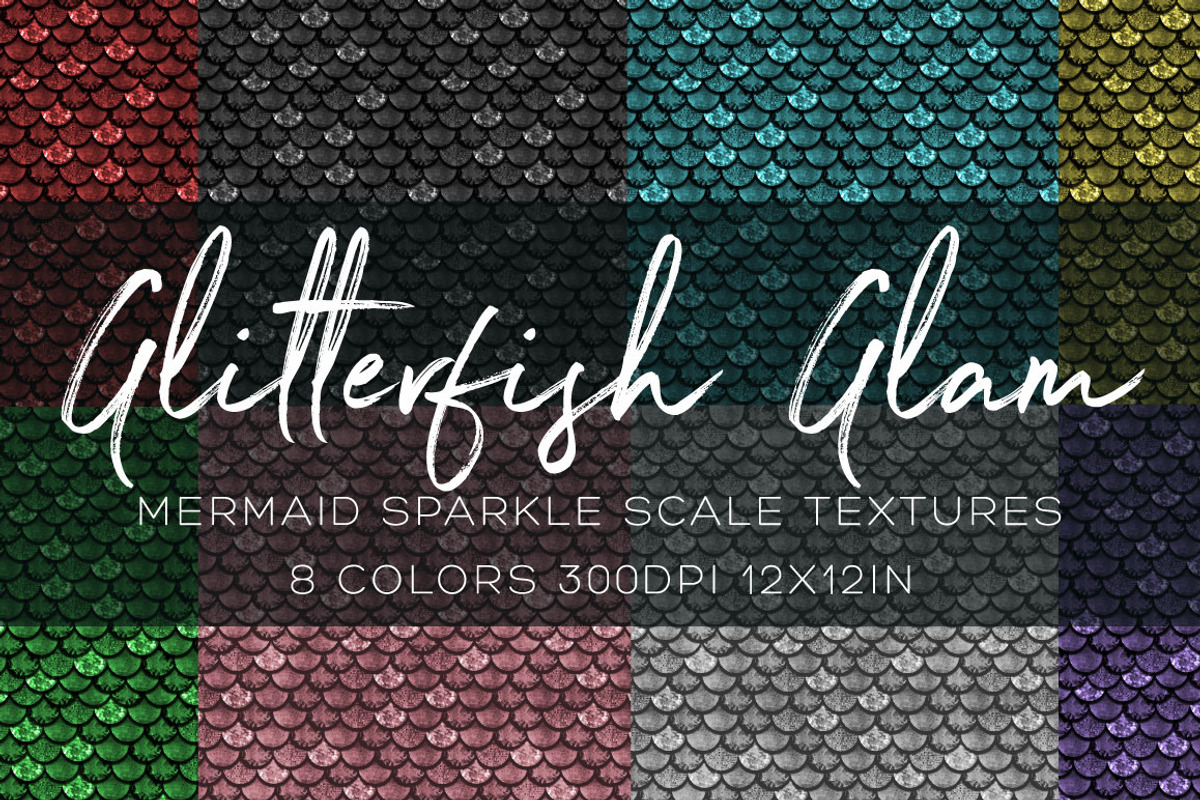 Glitter Mermaid Scales Textures, a Texture Graphic by Tara Leigh Designs (Photo 1 of 3)