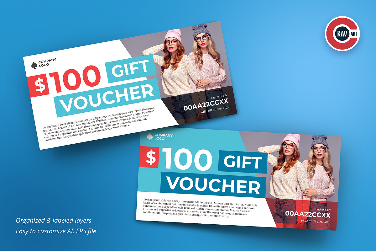 Gift Voucher Card Design Template, a Social Media Template by C-Kav (Photo 1 of 3)