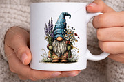 Whimsical Spring Gnome Clipart PNG, an Illustration by Canvas Craft (Thumbnail 7 of 7)