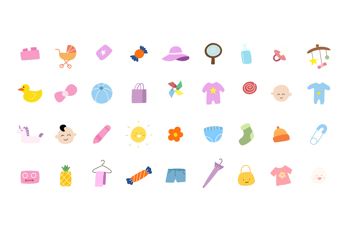 Cute Baby Icon Illustration Design, a Decorative Illustration by freeject.net (Photo 2 of 2)