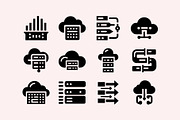 Tech Cloud Data Server Icons Bundle, a Solid Icon by Vectorium Studio (Thumbnail 4 of 24)