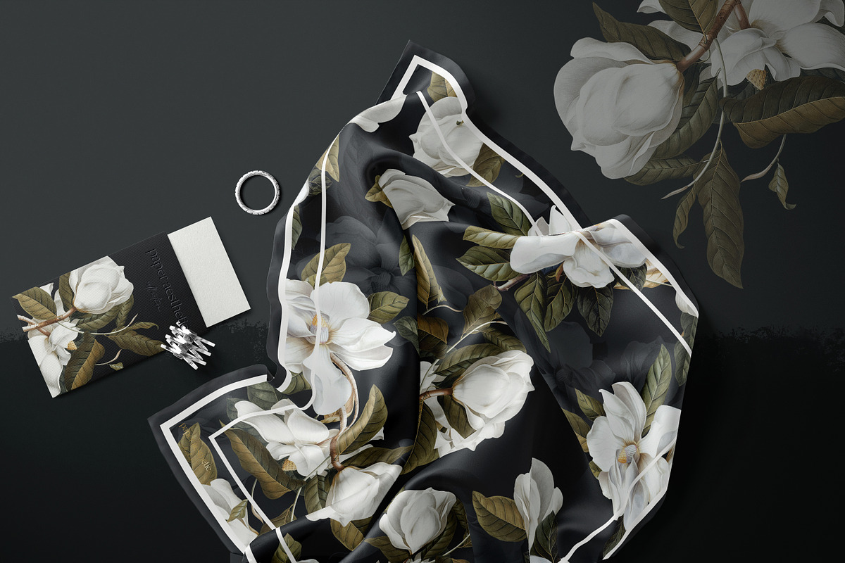 Magnolia Floral Paper Pack, a Pattern Graphic by paper aesthetic (Photo 4 of 8)