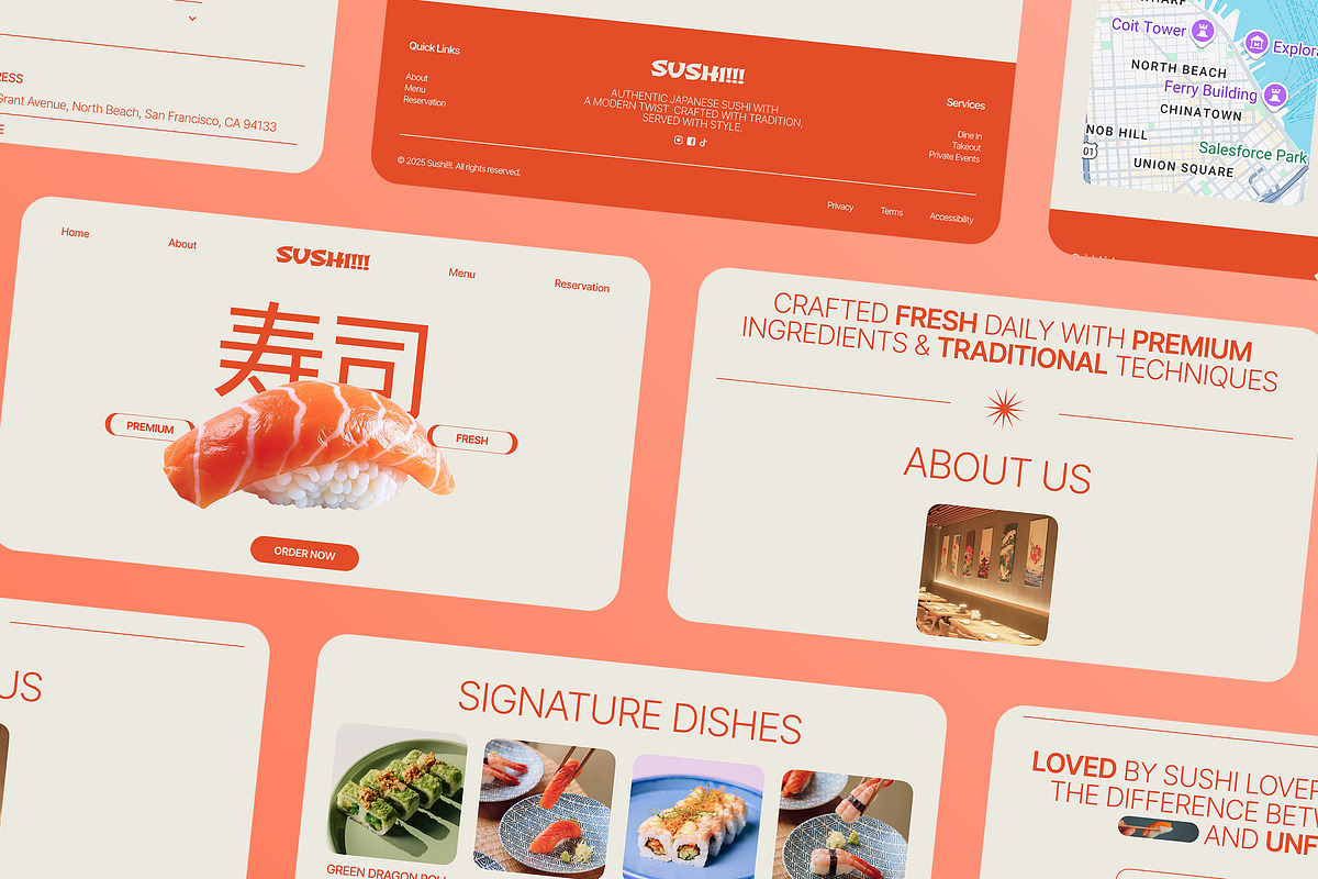 Sushi Restaurant Figma Landing Page preview 4