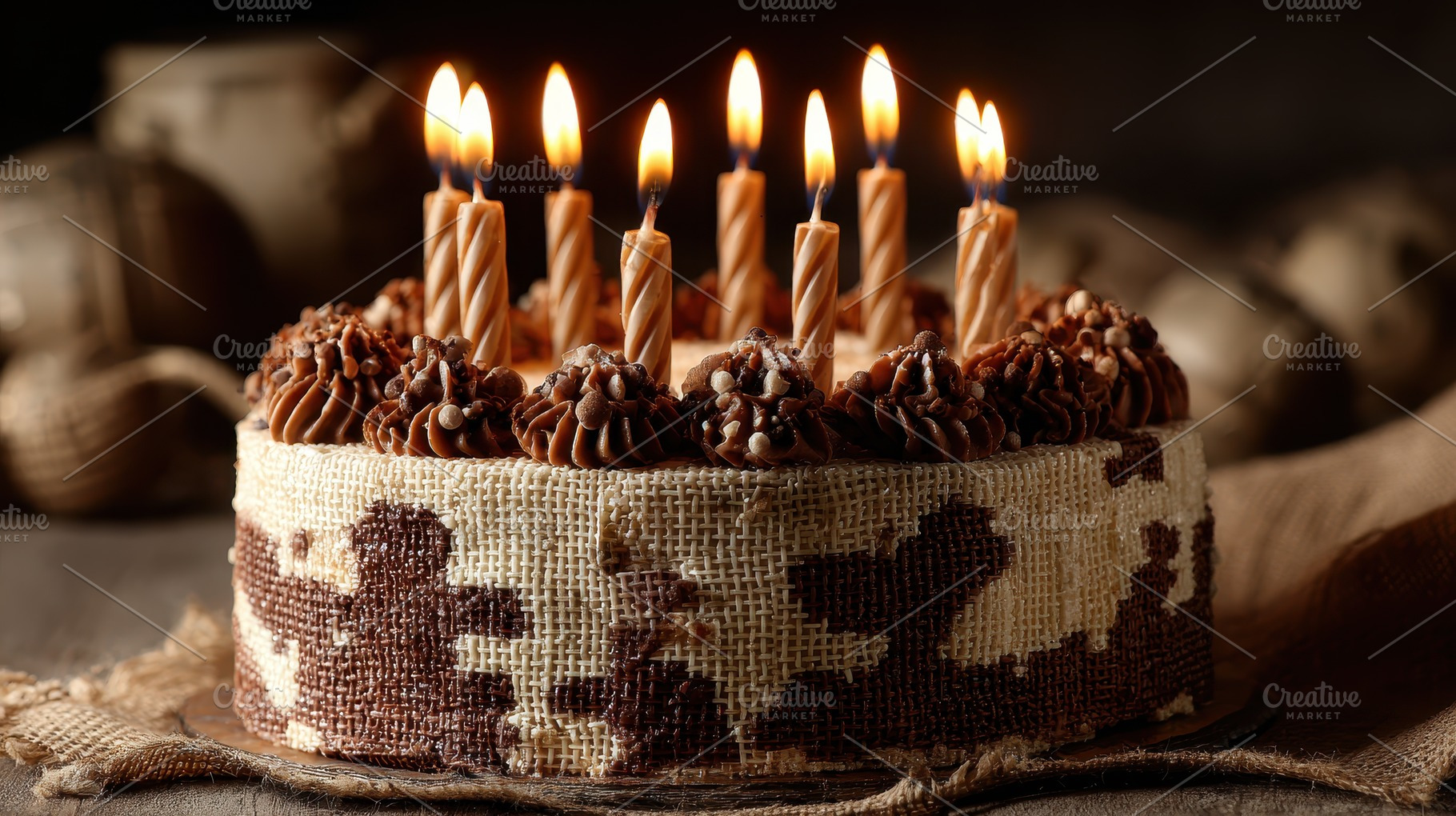 Delicious Chocolate Birthday Cake Te, a Photo by Pixeness Studio