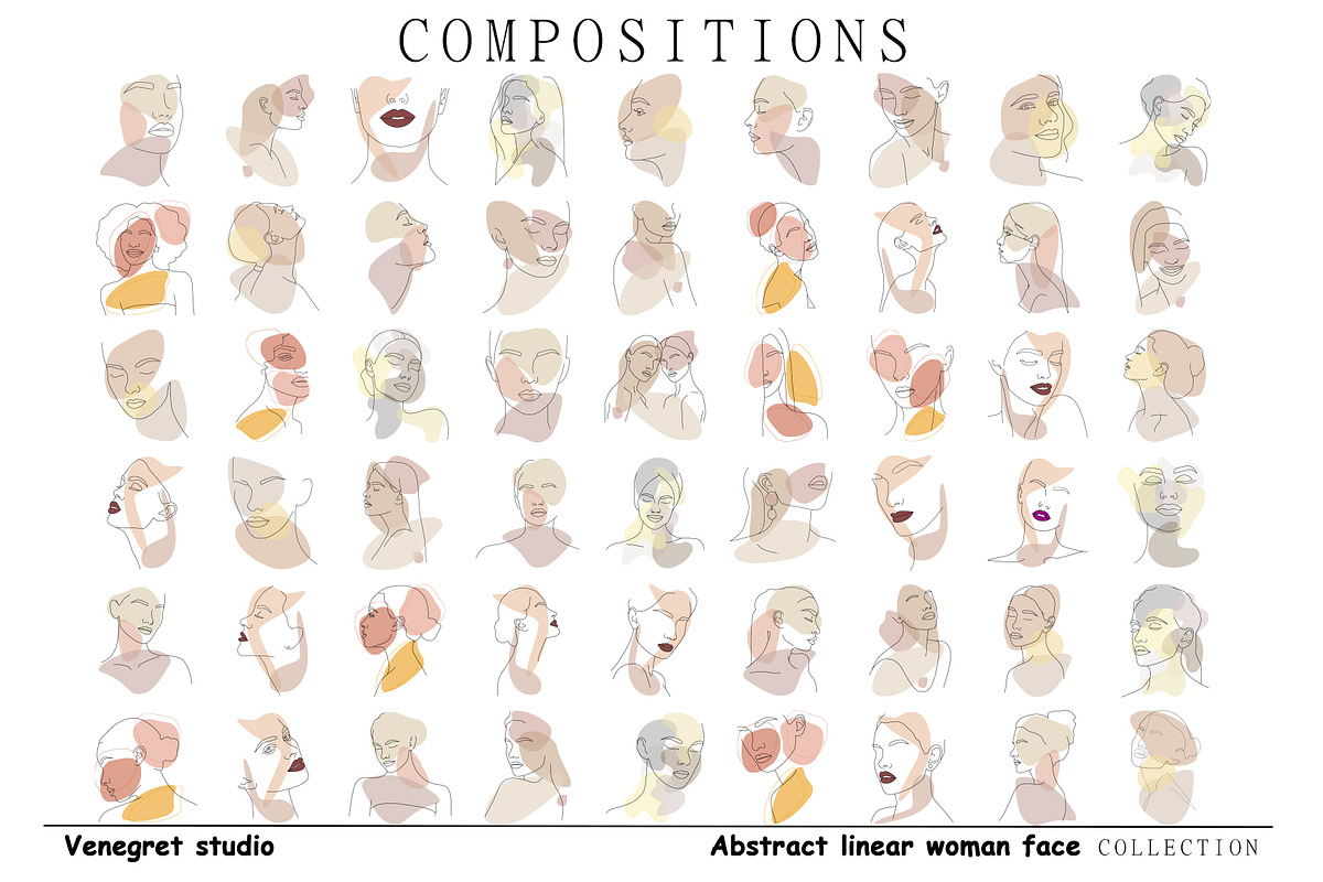Abstract linear woman face, a Graphic by Vinegret -Shop (Photo 6 of 8)