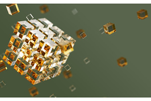 3d blockchain technology banner, a Technology Illustration by Marozhkastudio