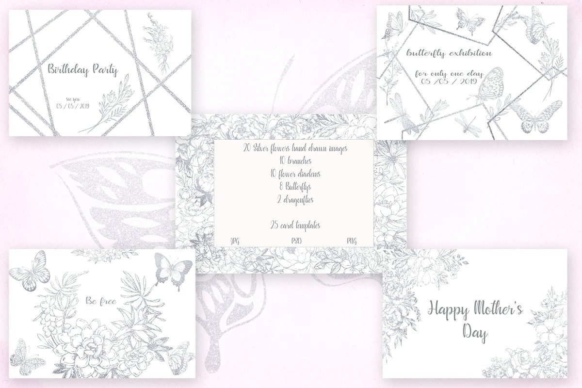 Card templates, floral illustrations, a Card Template by AnastasiyaOleynik (Photo 3 of 10)