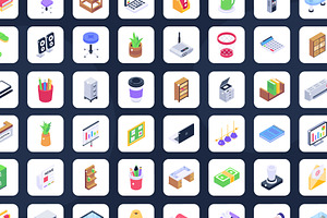 Office Supplies Isometric Icons Pack