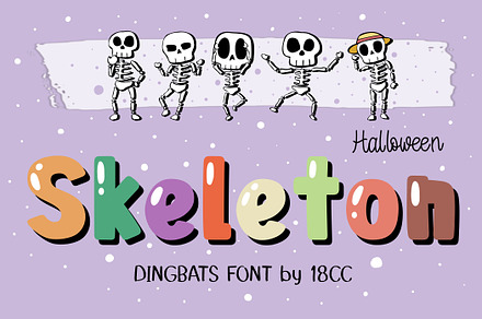 Halloween Skeleton OTF Dingbats Font, a Symbol Font by DREAMs Soul G.