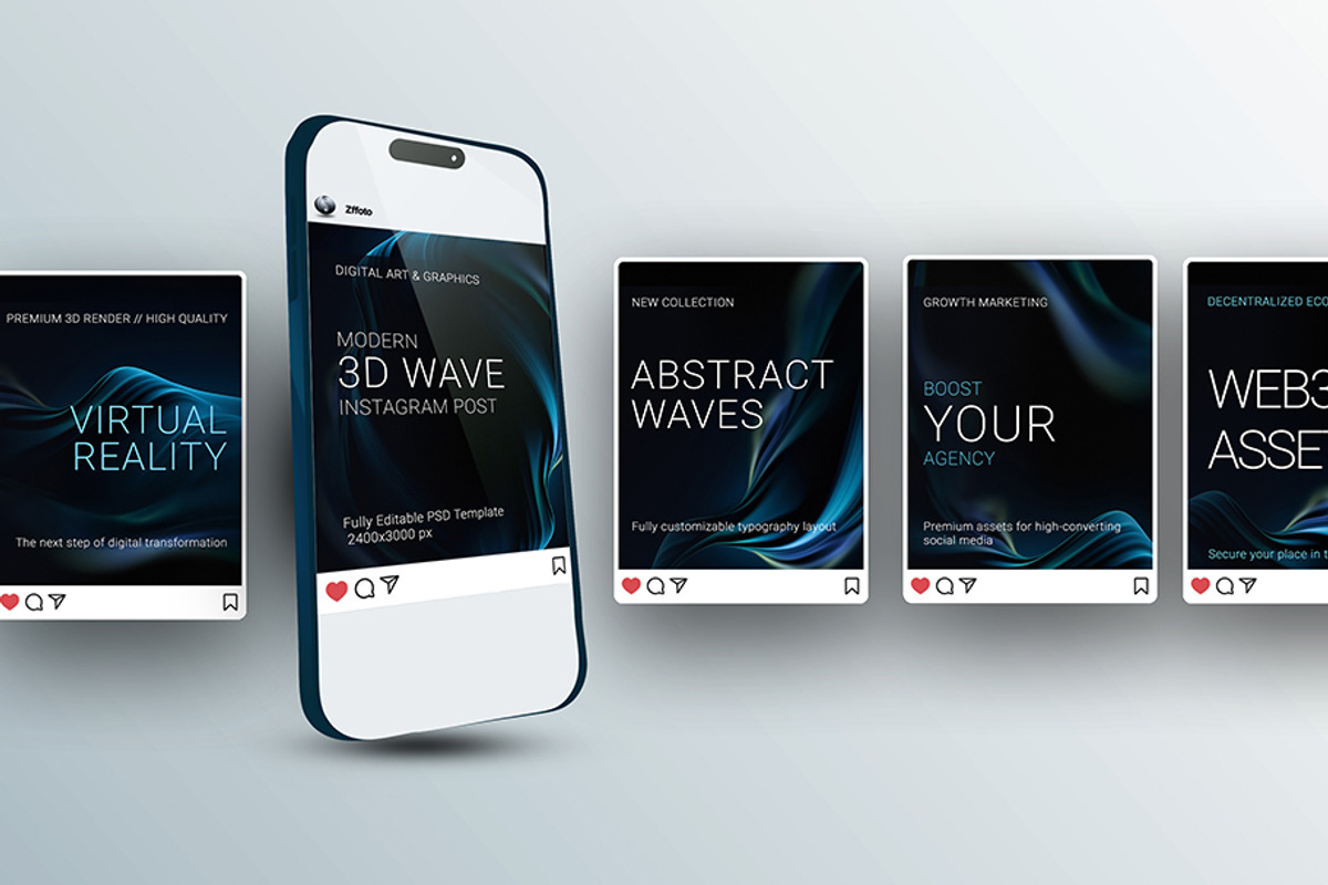 Modern 3D Wave, a Social Media Template by BazziBa♥ (Photo 2 of 4)