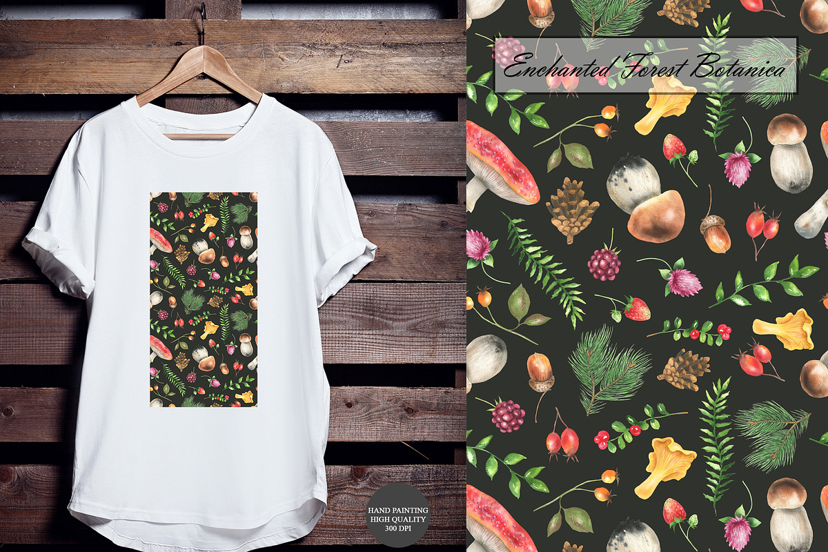 Watercolor Forest Seamless Patterns, a Decorative Illustration by OlDm_Shop (Photo 7 of 10)