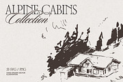 Huge Collection of Cabin Sketches, an Empty State Illustration by TheMountBirdStudio (Thumbnail 1 of 15)