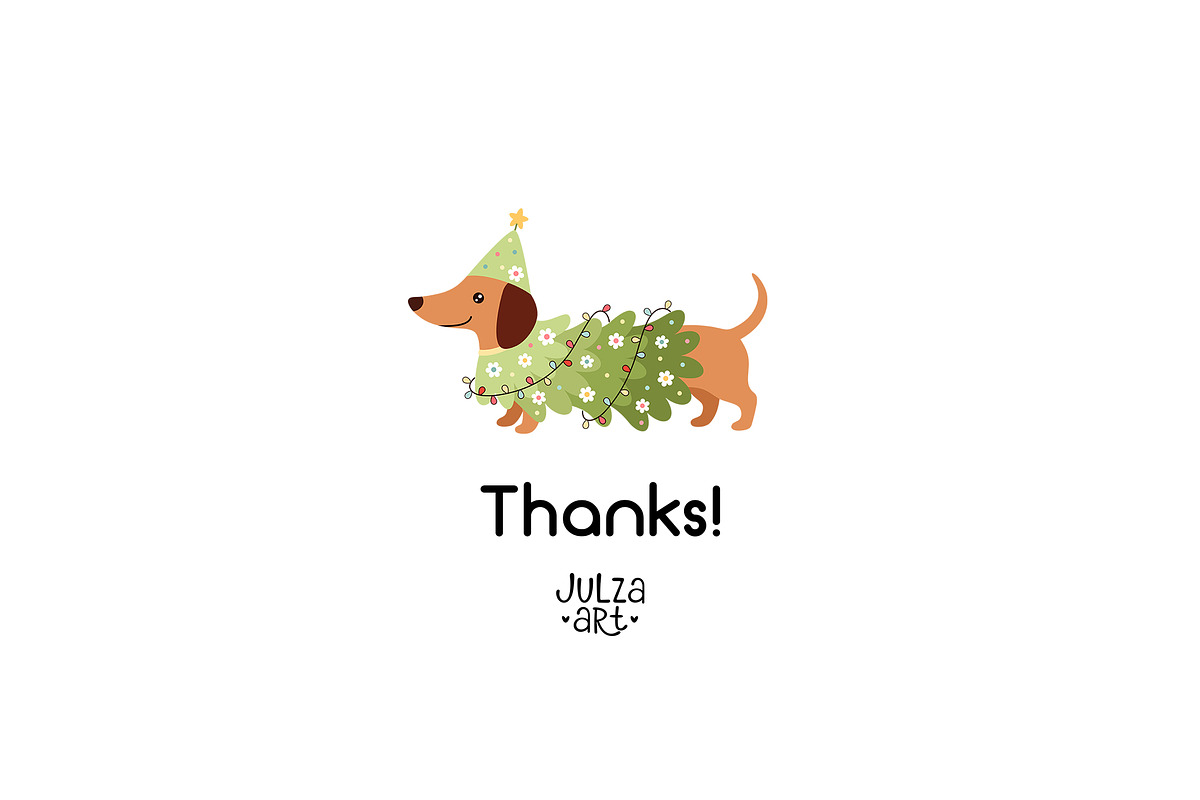 Christmas Dachshund Dog, an Animal Illustration by JulzaArt (Photo 6 of 6)