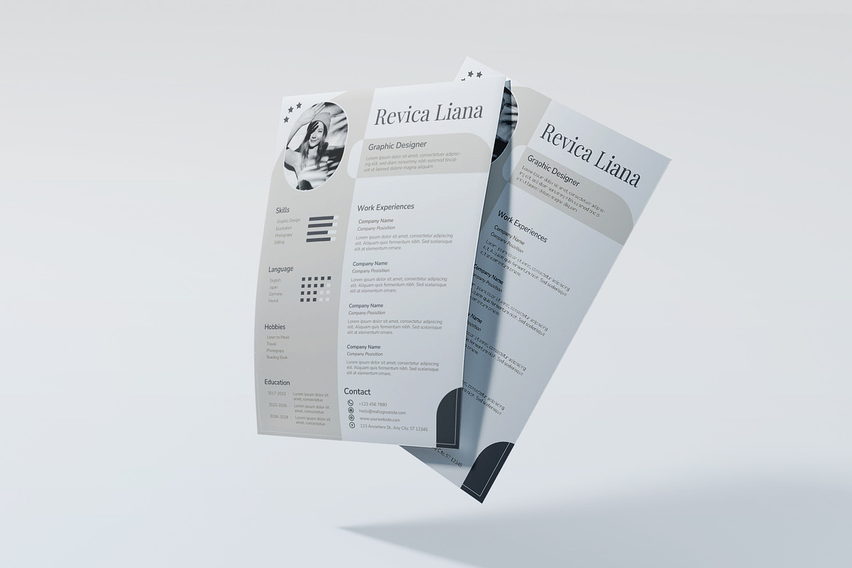 Monochrome & Professional CV Design, a Resume Template by Artnivora.Std