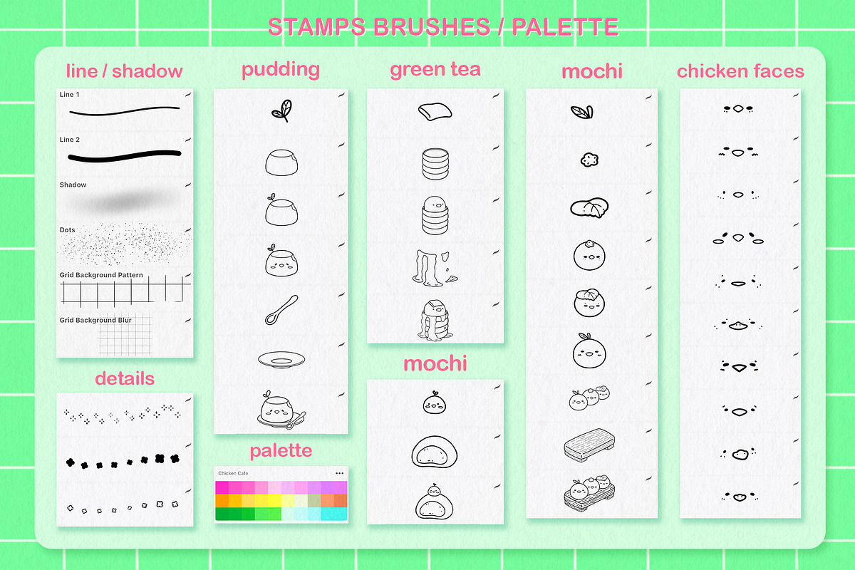 Cute Procreate Stamps, Food Brushes, a Food Illustration by InkPrintsTattoo (Photo 2 of 7)
