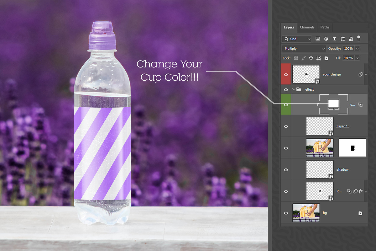 Water Bottle Mockup #06, a Product Mockup by alexandeerco (Photo 4 of 5)