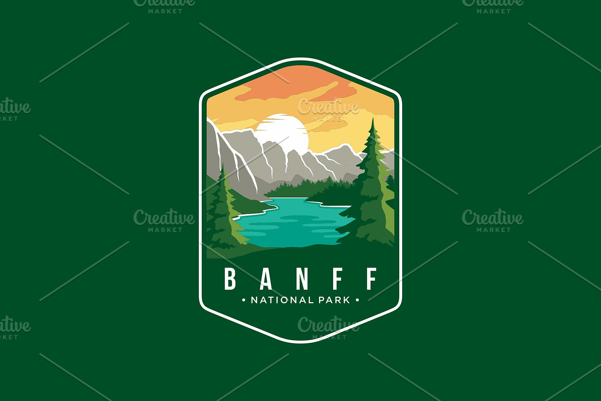 Banff National Park Emblem Logo, a Branding & Logo Template by swarnstudio