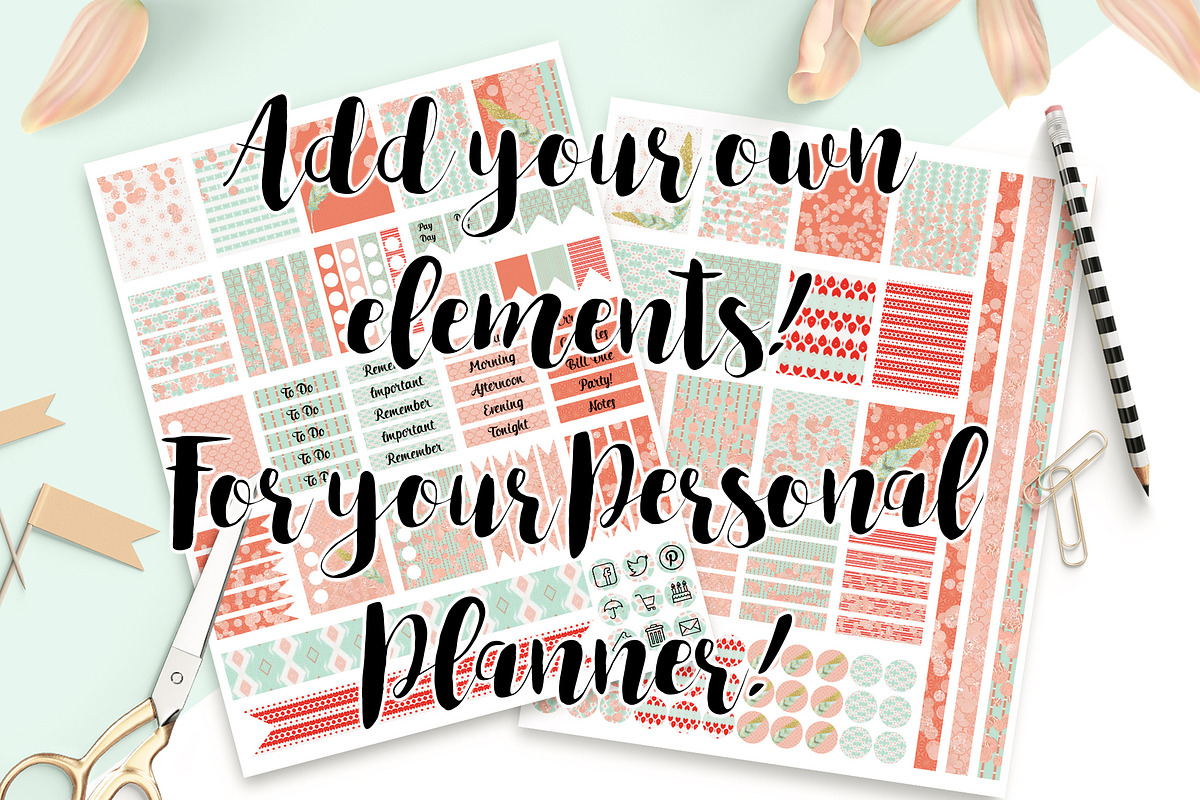 Planner Sticker Templates Photoshop, a Stationery Template by ClipartBrat Graphics (Photo 3 of 5)
