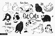 Fat Lazy Cats. Vector, an Animal Illustration by Noli Molly Store (Thumbnail 2 of 5)