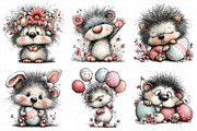 Whimsical Easter Hedgehog Clipart, an Illustration by Daily.Designs (Thumbnail 8 of 8)