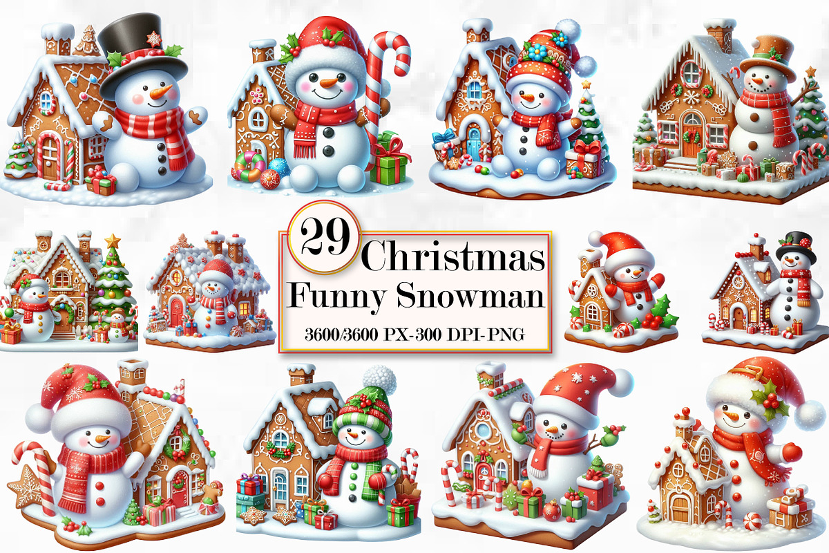 Christmas Funny Snowman Watercolor, a Seasonal Illustration by Craft Nest (Photo 1 of 5)
