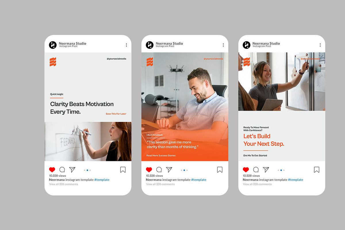 Orange Consultant Company Instagram, a Social Media Template by Neermana (Photo 3 of 4)