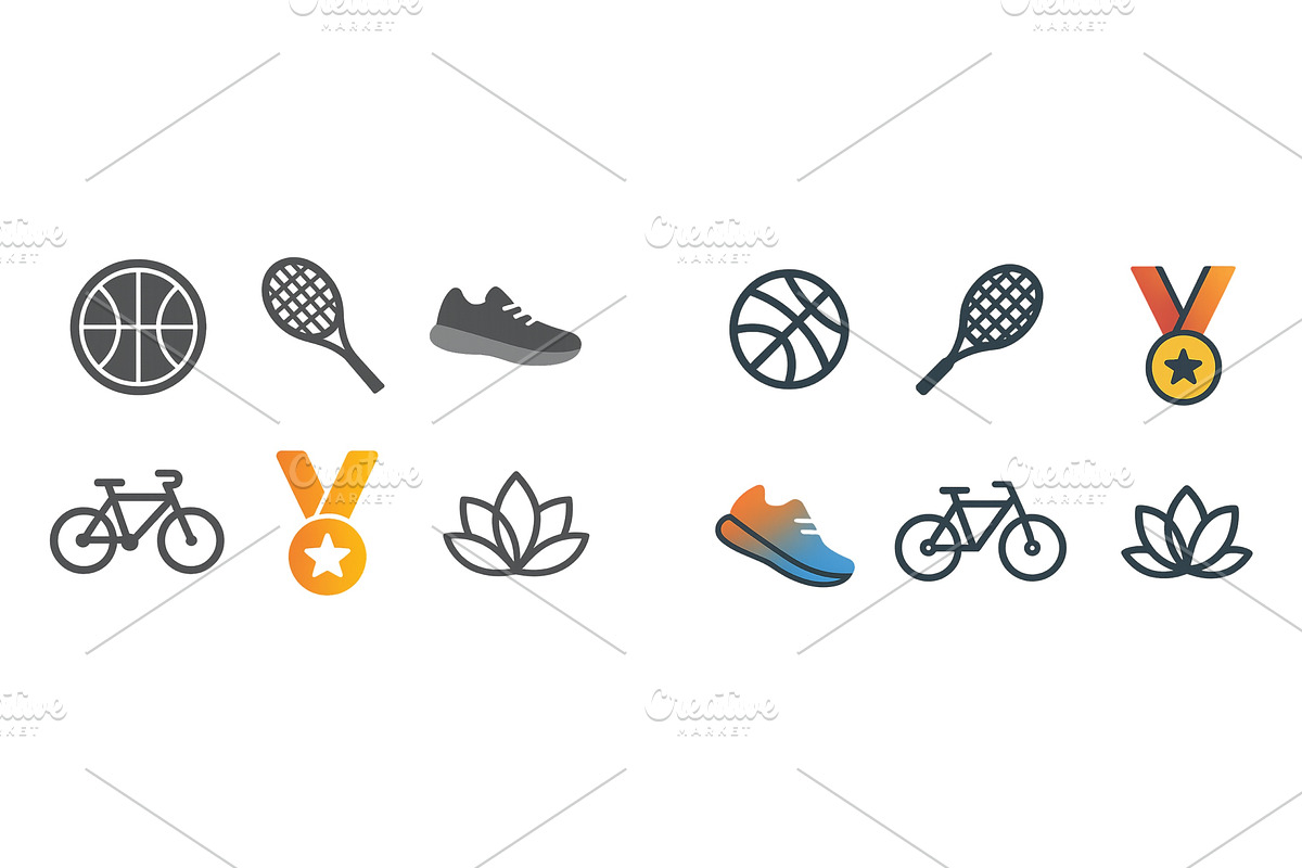 Icons representing different sports, a Sport Illustration by ZinetroN