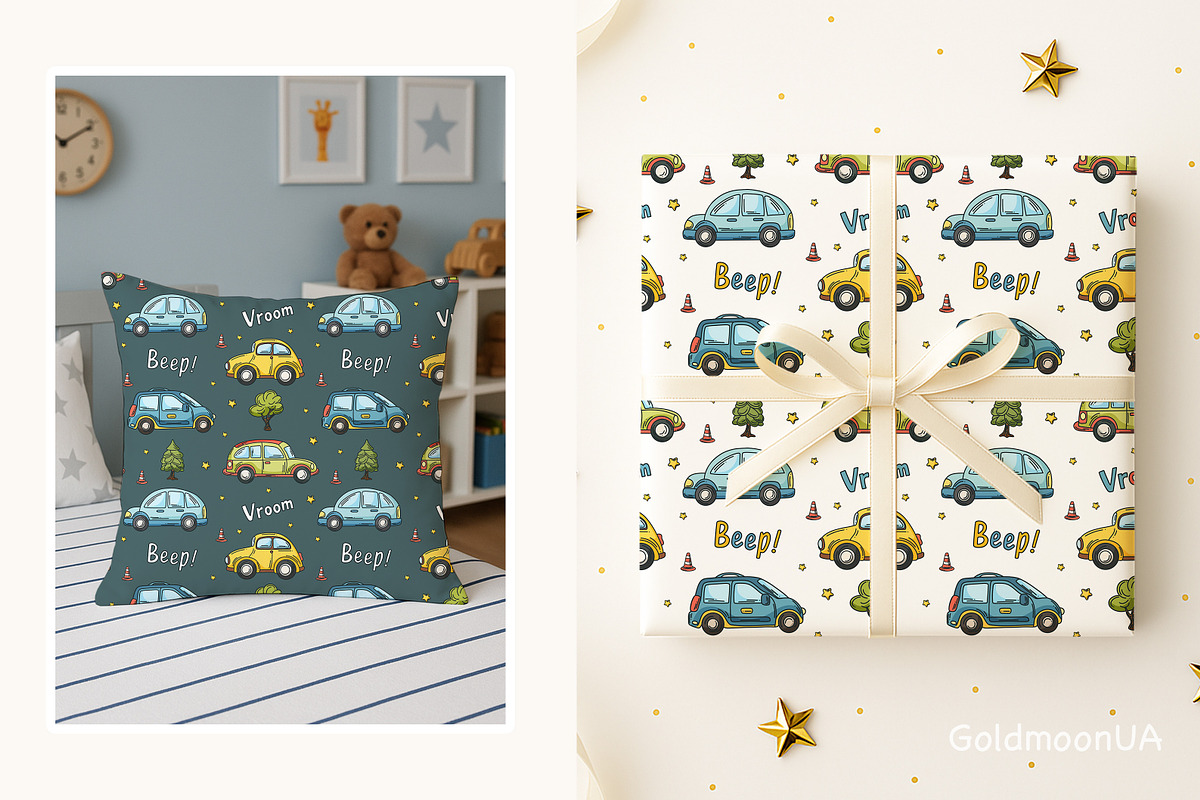Car Vibes Patterns & Clipart, a Transportation Illustration by GoldmoonUA (Photo 4 of 5)