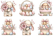 Watercolor Easter Bunny Clipart Bund, an Illustration by GatewayDesign (Thumbnail 2 of 11)