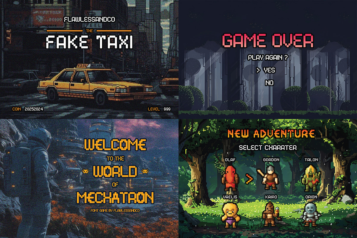 Gaming Unique Font Bundle, a Sans Serif Font by Flawless And Co (Photo 5 of 11)