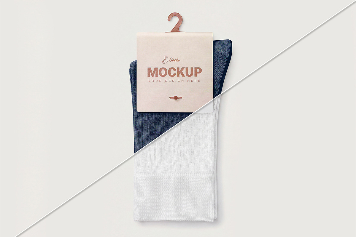 Hanging Sock Packaging Label Mockup, a Bottom Mockup by graphypix (Photo 3 of 4)