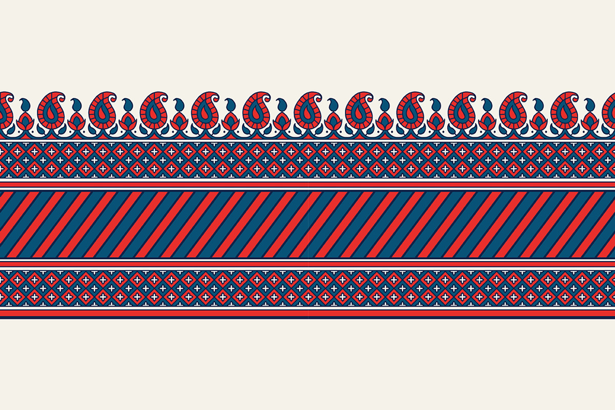 Blue Indian Block Print: Border Vol2, a Pattern Graphic by StabuLaRasa illustration (Photo 4 of 13)