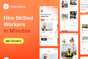 Skilled Worker Hiring Mobile App UI, an App Template by Nik Design