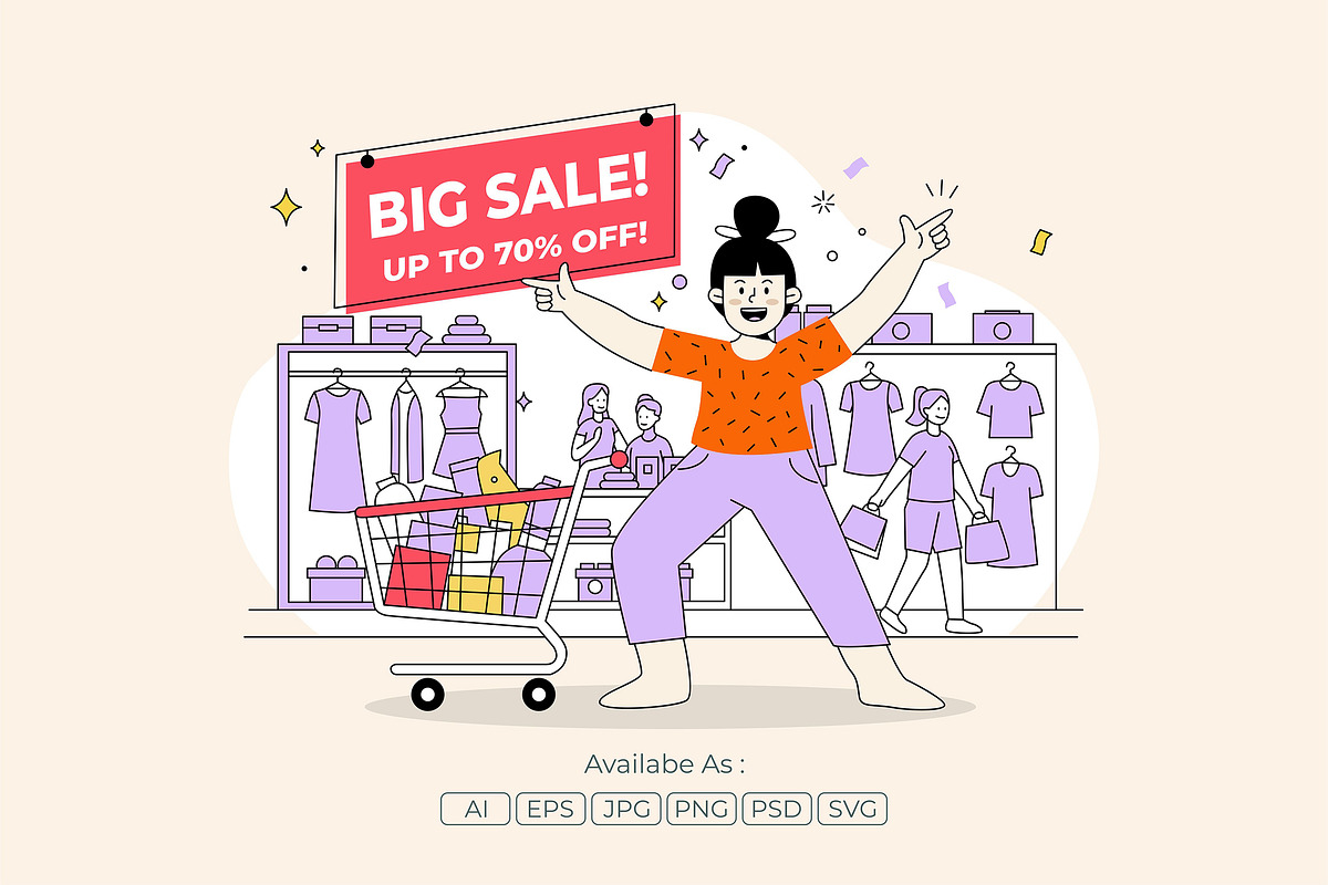Retail Big Sale Discount Vector, an Object Illustration by Partikusi Design (Photo 2 of 3)