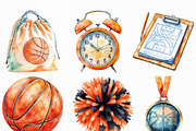 Watercolor Basketball Clipart Bundle, an Illustration by Craft Nest (Thumbnail 5 of 6)