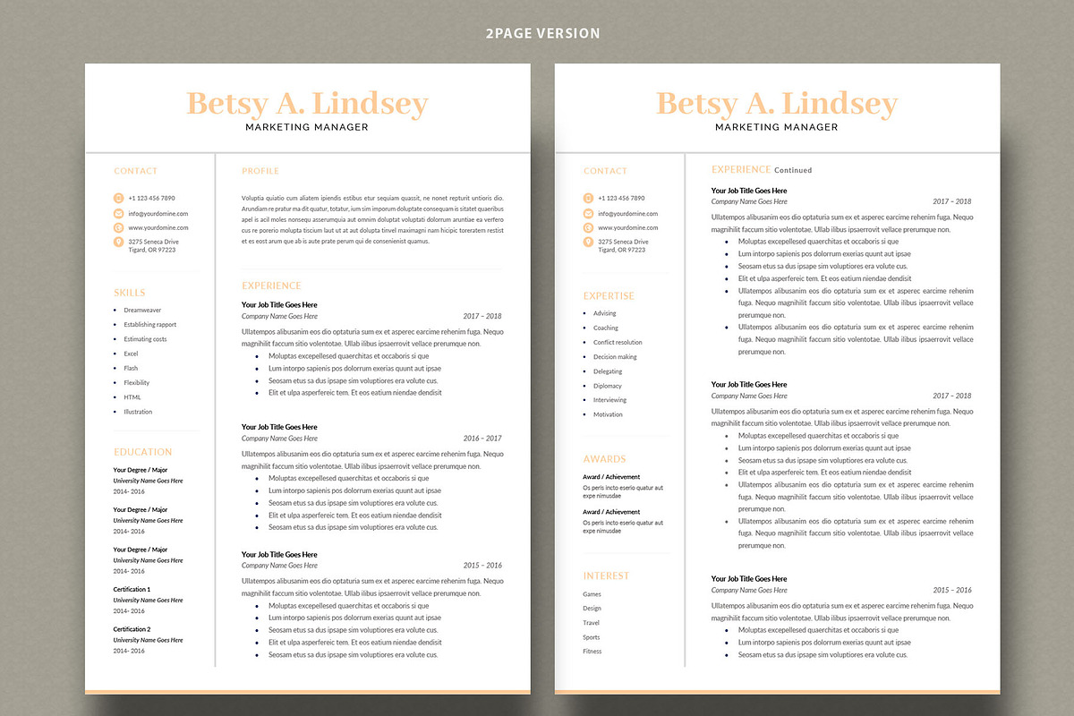 Resume Template | CV Template, a Resume Template by Advaita Printables (Photo 2 of 4)