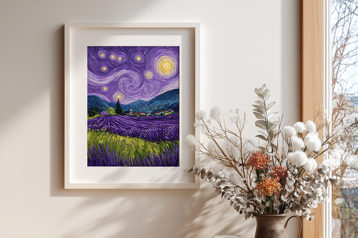 Starry Lavender Field Illustration, a Decorative Illustration by Housui Patterns (Photo 4 of 12)