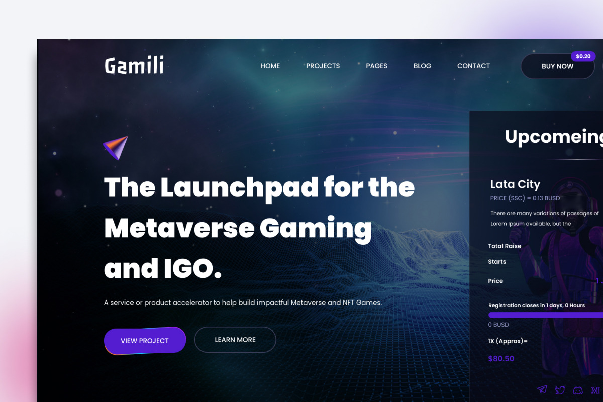 Gamili - Metaverse Gaming Launchpad, an UI Kit Template by ArtGalaxy (Photo 3 of 3)