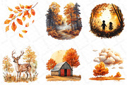 Watercolor Golden Hour Fall Clipart, an Illustration by DreamPrint404 (Thumbnail 2 of 6)