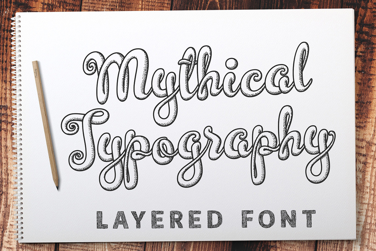 Mythical Typography | Stipple Shade, a Script Font by Royaltype (Photo 1 of 12)