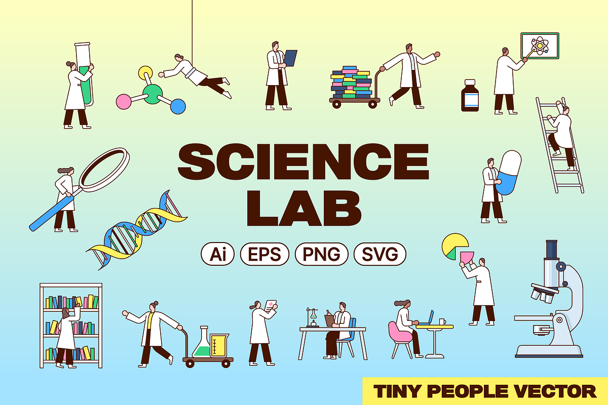 Science Character Vector Kit, a Healthcare Illustration by Puffin graphics (Photo 1 of 6)