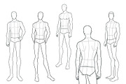Male Fashion Figure Templates Bundle, a Person Illustration by Shorena Fashion Draws (Thumbnail 4 of 9)