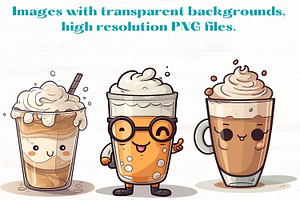 Cartoon Coffee Shop Clipart Set