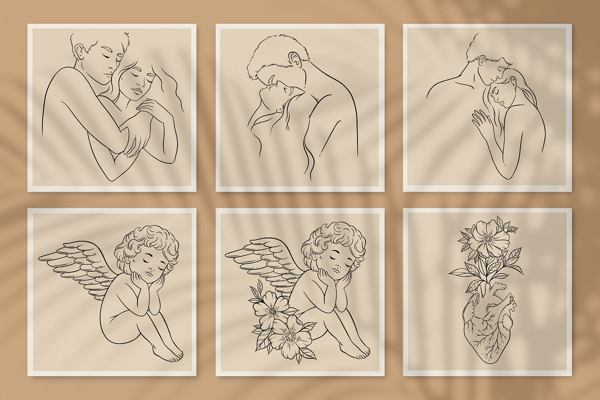 Couple in love. Line art, a Graphic by heyXeni (Photo 3 of 5)