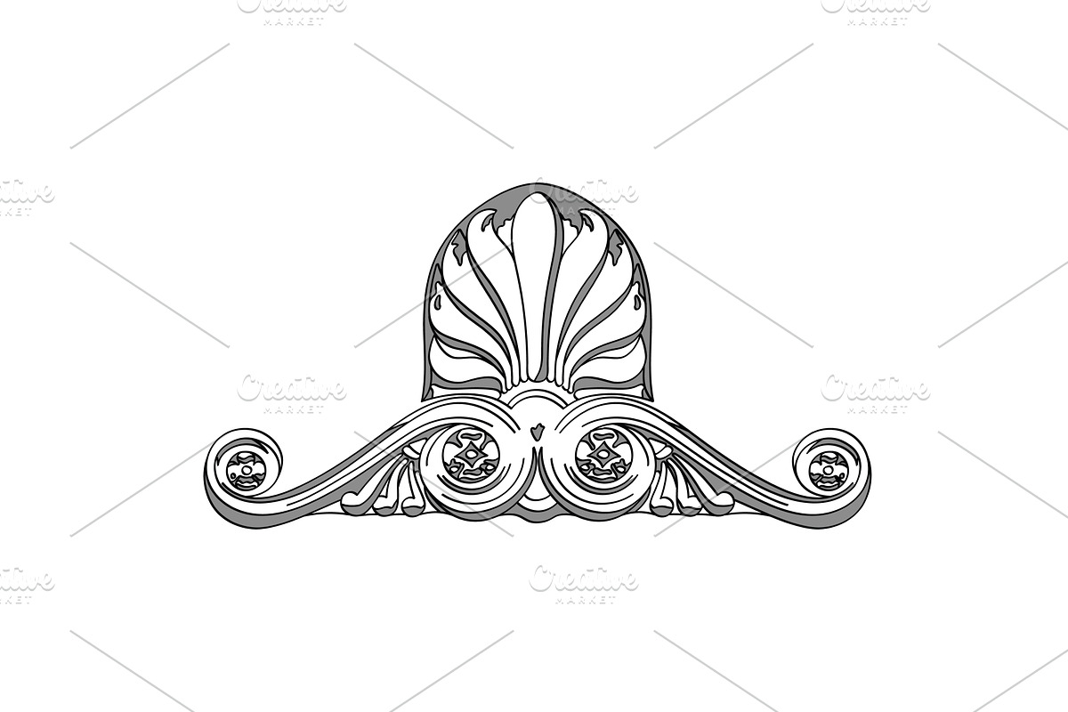 Greek decorative element flower, an Illustration by COLORFUL