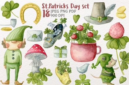 St. Patricks day watercolor set