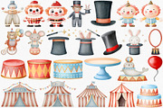 Watercolor Circus Clipart Set, an Illustration by CropUp Creative (Thumbnail 3 of 6)