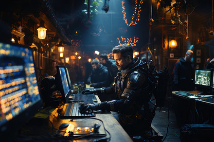 Professional Film Crew on Set Working on a High-Tech Sci-Fi Movie Featuring an, a Photo by AS photostudio