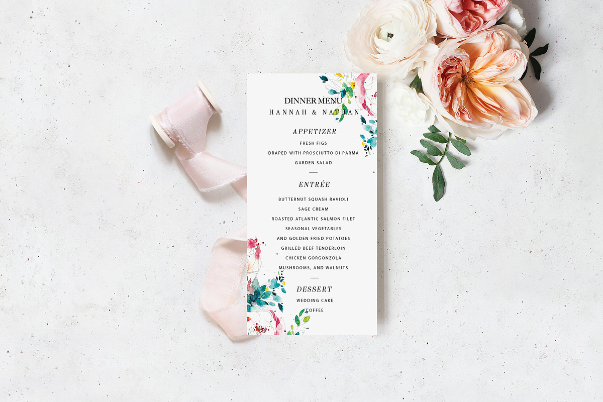 Flower wedding card set, a Card Template by TurquoiseDesign (Photo 2 of 6)